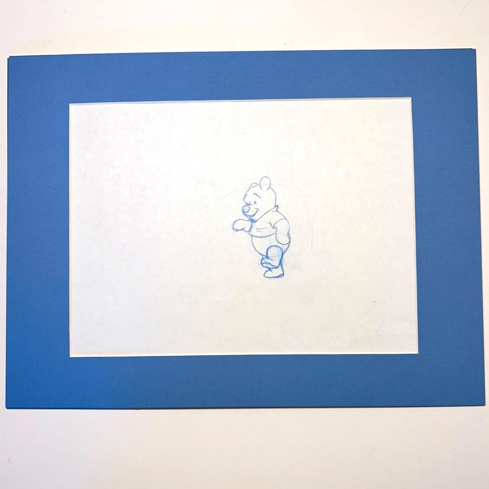 Disney Studios Winnie the Pooh Pencil Drawing With ORIGINAL PRODUCTION MARKS